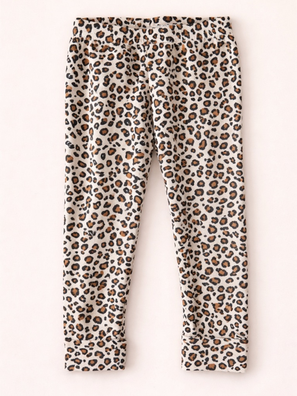 Little & Lively 2T toddler Leopard Print Leggings - Brown/Black on White